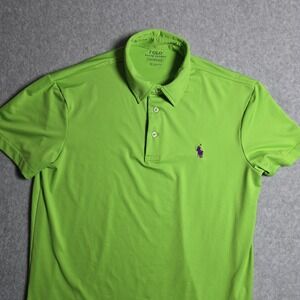Polo Ralph Lauren Shirt Men Small Neon Performance Stretch Wicking Pony Golf
